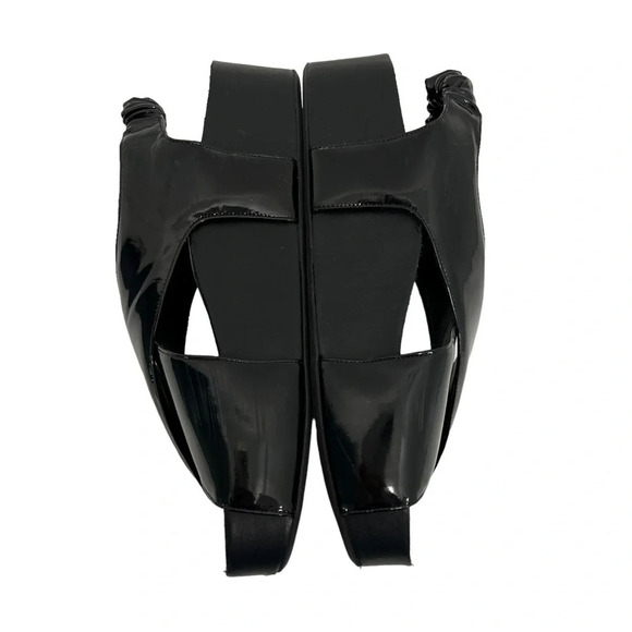 Simon Miller Dip Patent Vegan Leather Platform Slingback Sandals Black Size 8 - Picture 7 of 11